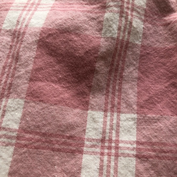 Zara Peanuts Charlie Brown Girls Size 9 Pink/White Plaid Button-Up Shirt Classic - Picture 9 of 16